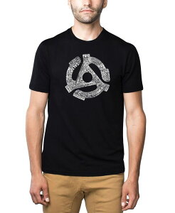 �G���G�[�|�b�v�A�[�g �����Y �g�b�v�X T�V���c LA Pop Art Mens Premium Blend Word Art T-Shirt - Record Adapter Black �u���b�N