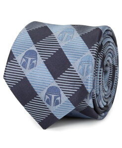 X^[ EH[Y Y ANZT[ lN^C Star Wars Mando Helmet Check Men's Tie Blue u[