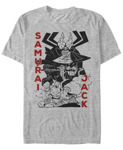 �t�B�t�X�T�� �����Y �g�b�v�X T�V���c �v�����g �V���c Fifth Sun Men's Samurai Jack Aku Battle Woodblock Print Short Sleeve T- shirt Heather Gr �w�U�[