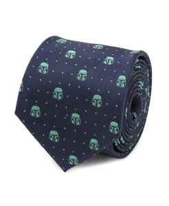 X^[ EH[Y Y ANZT[ lN^C Star Wars Men's Mandalorian Helmet Dotted Tie Navy lCr[