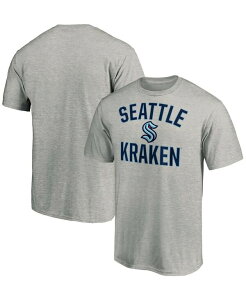 t@ieBNX Y gbvX TVc Fanatics Men's Heather Gray Seattle Kraken Victory Arch T-shirt Heather Gray O[