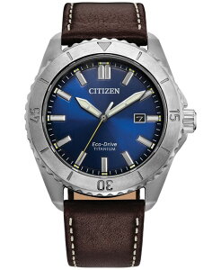 yz V`Y Y rv ANZT[ Eco-Drive Men's Brycen Brown Leather Strap Watch 41mm No Color