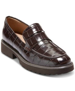 【送料無料】 コールハーン レディース スリッポン・ローファー シューズ Women's Geneva Loafers Dark Chocolate Croc Print Leather