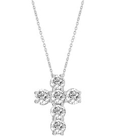 【送料無料】 バッジェリーミシュカ レディース ネックレス・チョーカー・ペンダントトップ アクセサリー Lab Grown Diamond Cross Pendant Necklace (2 ct. t.w.) in 14k White Gold 16" + 2" extender White