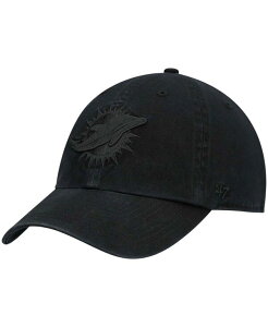 yz 47uh Y Xq ANZT[ Men's Black Miami Dolphins Team Tonal Clean Up Adjustable Hat Black