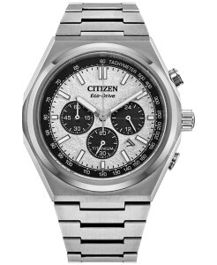 �V�`�Y�� �����Y �A�N�Z�T���[ �r���v Citizen Eco-Drive Men's Chronograph Zenshin Super Titanium Bracelet Watch 43mm No Color
