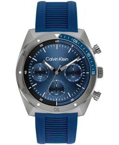�J���o���N���C�� �����Y �A�N�Z�T���[ �r���v Calvin Klein Men's Flex Blue Silicone Strap Watch 45mm Blue �u���[