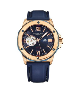 �X�g�D�[�����O �����Y �A�N�Z�T���[ �r���v Stuhrling Men's Legacy Blue Rubber Blue Dial 50mm Round Watch Blue �u���[