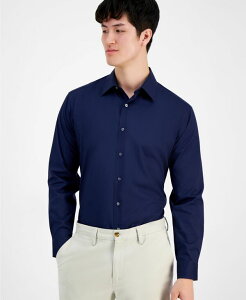 yz Nu[ Y Vc gbvX Men's Regular-Fit Dress Shirt Created for Macy's Blue Notte