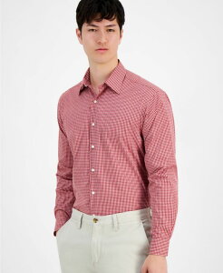 yz Nu[ Y Vc gbvX Men's Regular-Fit Dress Shirt Created for Macy's Crimson White
