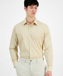 yz Nu[ Y Vc gbvX Men's Regular-Fit Dress Shirt Created for Macy's Khaki White