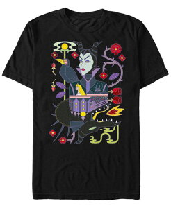 �t�B�t�X�T�� �����Y �g�b�v�X T�V���c Fifth Sun Disney Men's Sleeping Beauty Maleficent Playing Card Short Sleeve T-Shirt Black �u���b�N
