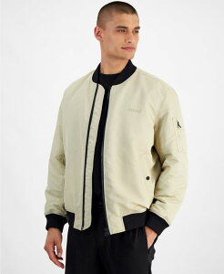 q[S{X Y AE^[ WPbgEu] Te WPbg Hugo Boss Men's Baken2435 Slim-Fit Satin Bomber Jacket Khaki J[L