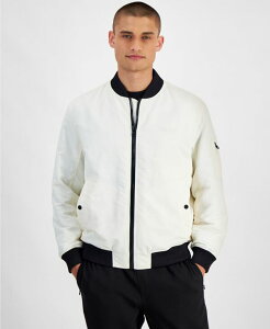 q[S{X Y AE^[ WPbgEu] Te WPbg Hugo Boss Men's Baken2435 Slim-Fit Satin Bomber Jacket White zCg