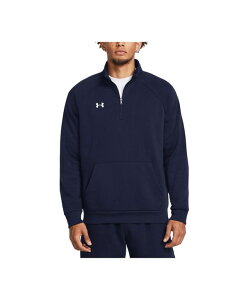 A_[A[}[ Y AE^[ p[J[EXEFbg t[X Under Armour Men's Rival Fleece Quarter-Zip Pullover Navy / Wht lCr[