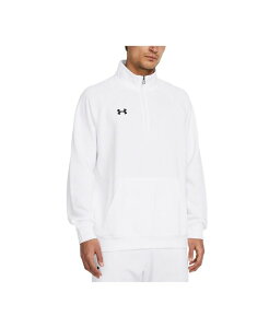 A_[A[}[ Y AE^[ p[J[EXEFbg t[X Under Armour Men's Rival Fleece Quarter-Zip Pullover White / Black zCg