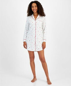 yz `[^[Nu fB[X Vc gbvX Women's Notched-Collar Sleepshirt Created for Macy's Delicate Cardinal