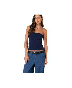 �A�f�B�N�e�b�h ���f�B�[�X �g�b�v�X �V���c Edikted Women's Built In Bra Tube Top Navy �l�C�r�[