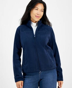yz X^CAhR[ fB[X WPbgEu] AE^[ Petite Polar Fleece Zip-Front Jacket Created for Macy's Industrial Blue