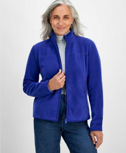 yz X^CAhR[ fB[X WPbgEu] AE^[ Petite Polar Fleece Zip-Front Jacket Created for Macy's Jazzy Blue