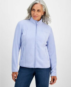 yz X^CAhR[ fB[X WPbgEu] AE^[ Petite Polar Fleece Zip-Front Jacket Created for Macy's Moonlit Iris