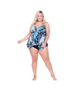 �A�x�j���[ ���f�B�[�X ���� �{�g���X�̂� �v���X�T�C�Y AVENUE Plus Size Hi Waist Swim Brief Black �u���b�N