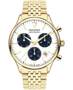 ���o�h �����Y �A�N�Z�T���[ �r���v T�V���c Movado Men's Calendoplan Swiss Quartz Chrono Ionic Plated Light Gold Steel Watch 43mm Gold-tone �S�[���h