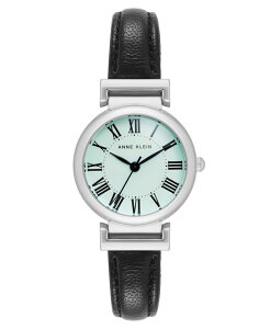 �A���N���C�� ���f�B�[�X �A�N�Z�T���[ �r���v ���U�[ Anne Klein Women's Quartz Black Classic Leather and Silver-Tone Alloy Metal Strap Watch 28mm Black/Aqua/Silver-Tone �u���b�N