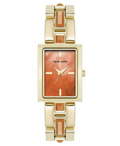 yz ANC fB[X rv ANZT[ Women's Quartz Red Aventurine Gemstone Accented Gold-Tone Alloy Metal Bracelet Watch 21mm Red/Gold-Tone
