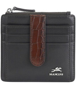 �}���V�[�j ���f�B�[�X �A�N�Z�T���[ ���z Mancini Women's Croco2 RFID Secure Card Case Wallet Brown �u���E��