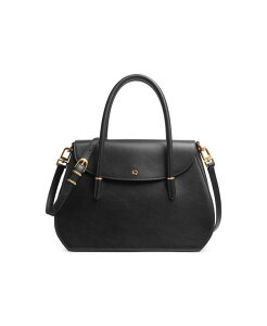 yz _i L j[[N fB[X nhobO obO Donna Karan Bellerose Double Top Handle Leather Satchel Black/Gold