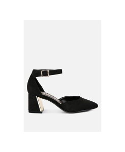 �����h�����O ���f�B�[�X �V���[�Y �T���_�� �g�[�� �q�[�� London Rag Women's Rory metallic sling detail block heel sandals Black �u���b�N