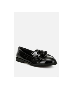 hO fB[X V[Y Xb|E[t@[ U[ [t@[ tFCNU[ London Rag Blaneth Tassel Faux Leather Loafers Black ubN