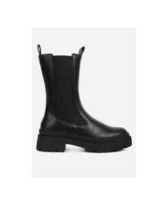 yz hO fB[X u[cECu[c V[Y Womens jolt elasticated gussets lug sole boots Black