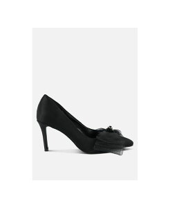 �����h�����O ���f�B�[�X �V���[�Y �p���v�X London Rag Women Odette Diamante Embellished Bow Stiletto Pumps Black �u���b�N