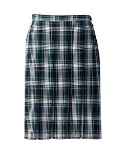 �����Y�G���h ���f�B�[�X �{�g���X �X�J�[�g Lands' End Women's School Uniform Plaid Box Pleat Skirt Top of the Knee White/evergreen plaid �z���C�g