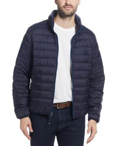 EFU[v[t Y AE^[ WPbgEu] LeBO WPbg Weatherproof Men's Packable Neck Pillow Zip-Front Quilted Jacket Dark Navy lCr[