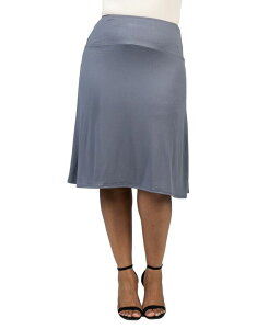 24 �Z�u���R���t�H�[�g ���f�B�[�X �{�g���X �X�J�[�g A ���C�� �v���X�T�C�Y 24seven Comfort Apparel Plus Size A Line Elastic Waist Skirt Charcoal �`���R�[��