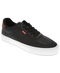 ���[�o�C�X �����Y �V���[�Y �X�j�[�J�[ ���U�[ Levi's Men's Munro Faux-Leather Retro Low Top Sneakers Black Tan �u���b�N