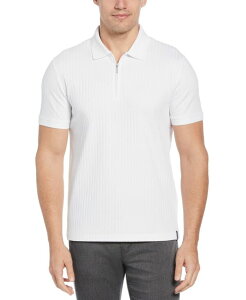 �y���[�G���X �����Y �g�b�v�X �|���V���c ���u �V���c �j�b�g Perry Ellis Men's Slim-Fit Ribbed-Knit 1/4-Zip Polo Shirt Bright Whi