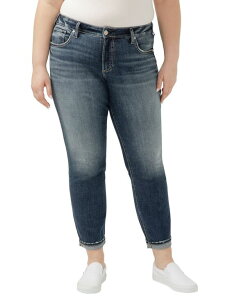 �V���o�[ �W�[���Y ���f�B�[�X �{�g���X �f�j���p���c �v���X�T�C�Y Silver Jeans Co. Plus Size Boyfriend Mid Rise Slim Leg Luxe Stretch Jeans Indigo �C���f�B�S