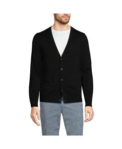 YGh Y AE^[ jbgEZ[^[ Lands' End Big & Tall Fine Gauge Cotton Cardigan Black
