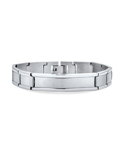 uO Y ANZT[ uXbgEoOEANbg Bling Jewelry Stainless Steel Watchband Identification ID Bracelet for Men Name Tag 8 Inc...