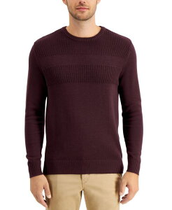 Nu[ Y AE^[ jbgEZ[^[ Rbg Club Room Men's Textured Cotton Sweater Red Plum bh