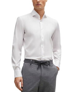 �q���[�S�{�X �����Y �g�b�v�X �V���c Hugo Boss Men's Slim-Fit Easy-Iron Dress Shirt White �z���C�g