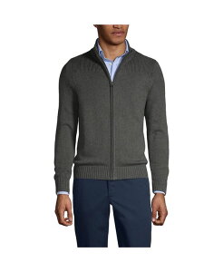 YGh Y AE^[ jbgEZ[^[ Rbg J[fBK Lands' End Men's School Uniform Cotton Modal Zip Front Cardigan Sweater Coal heather wU[