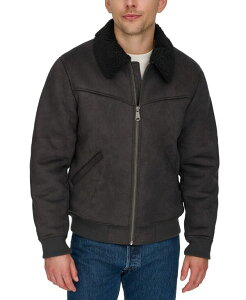 [oCX Y AE^[ WPbgEu] WPbg Levi's Men's Faux-Shearling Full-Zip Bomber Jacket Black ubN