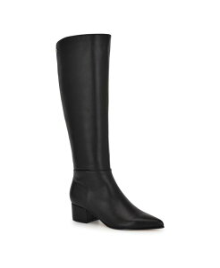 iCEFXg fB[X V[Y u[cECu[c q[ Nine West Women's Morgin Pointy Toe Block Heel Dress Boots Black Leather ubN