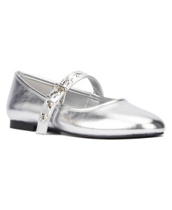 �I���r�A�~���[ ���f�B�[�X �V���[�Y �p���v�X Olivia Miller Women's Element Maryjane Flats Silver �V���o�[