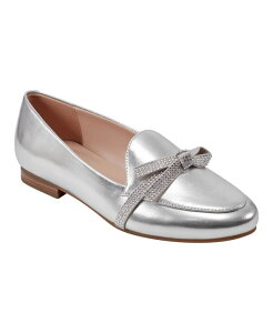 oh[m fB[X V[Y Xb|E[t@[ [t@[ Bandolino Women's Jayme Almond Toe Embellished Bow Detail Loafers Silver Vo[
